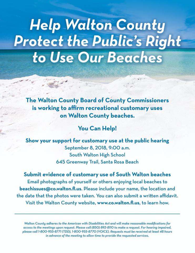Walton County Board of County Commissioners Public Hearing Customary